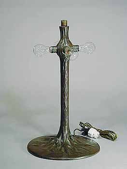 #342 Tree Trunk bronze casted Tiffany Lamp Base